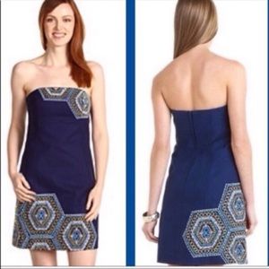 Lilly Pulitzer Bowen Strapless Dress Navy Size: 2